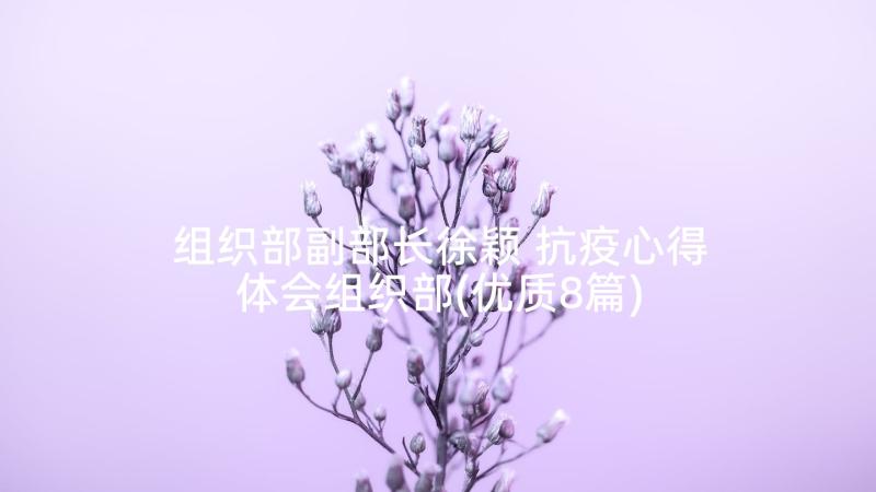 组织部副部长徐颖 抗疫心得体会组织部(优质8篇)