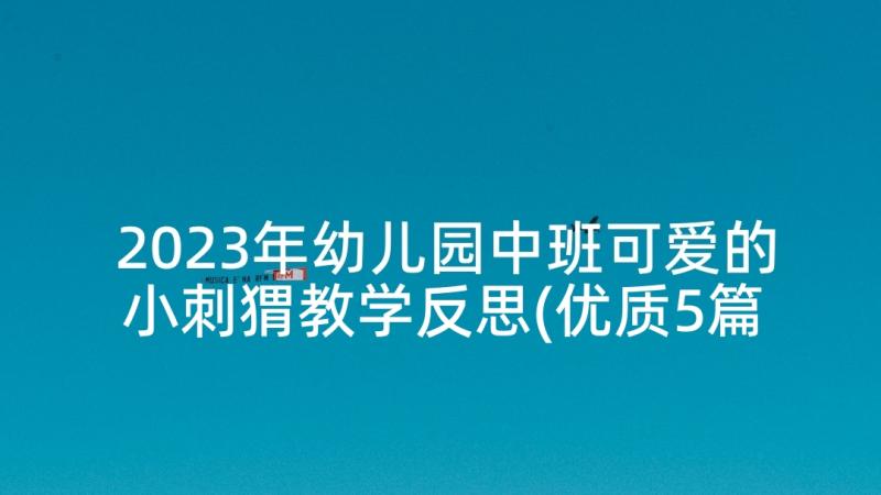 2023年幼儿园中班可爱的小刺猬教学反思(优质5篇)