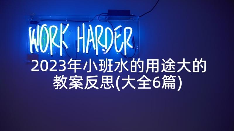 2023年小班水的用途大的教案反思(大全6篇)