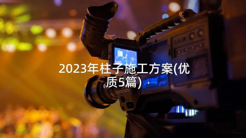 2023年柱子施工方案(优质5篇)