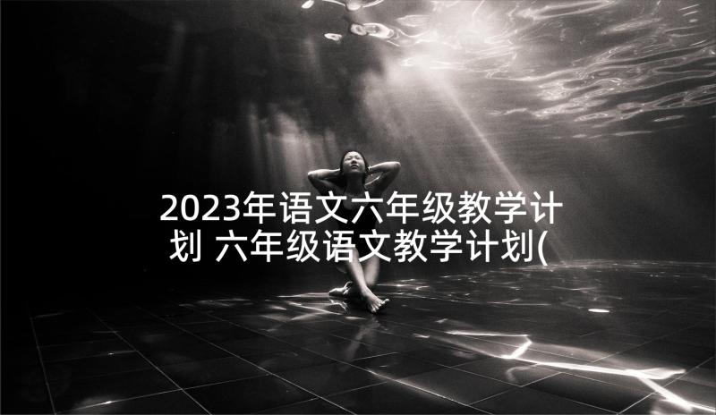 2023年语文六年级教学计划 六年级语文教学计划(大全10篇)