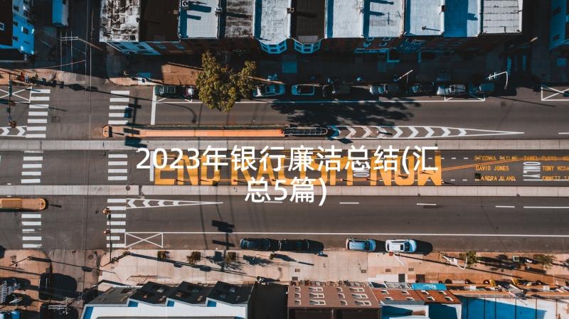 2023年银行廉洁总结(汇总5篇)