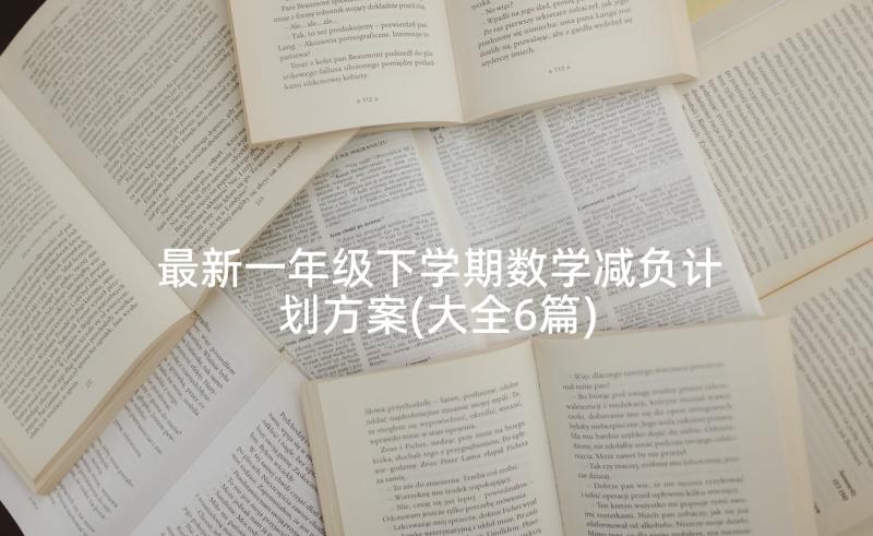 最新一年级下学期数学减负计划方案(大全6篇)