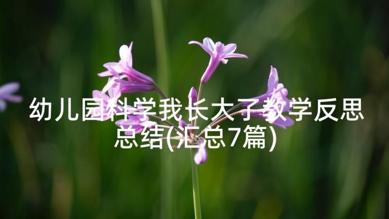 幼儿园科学我长大了教学反思总结(汇总7篇)