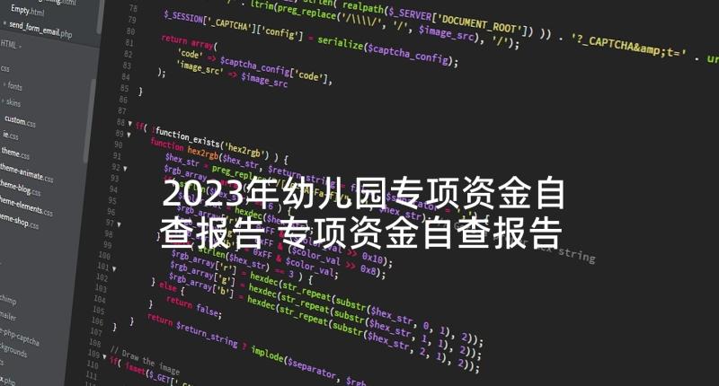 2023年幼儿园专项资金自查报告 专项资金自查报告(模板10篇)