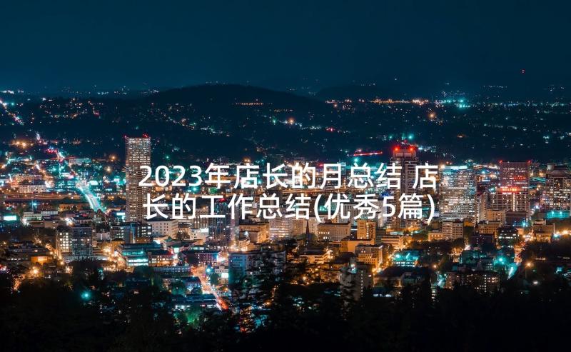 2023年店长的月总结 店长的工作总结(优秀5篇)