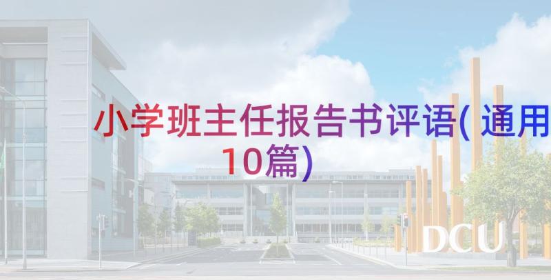 小学班主任报告书评语(通用10篇)