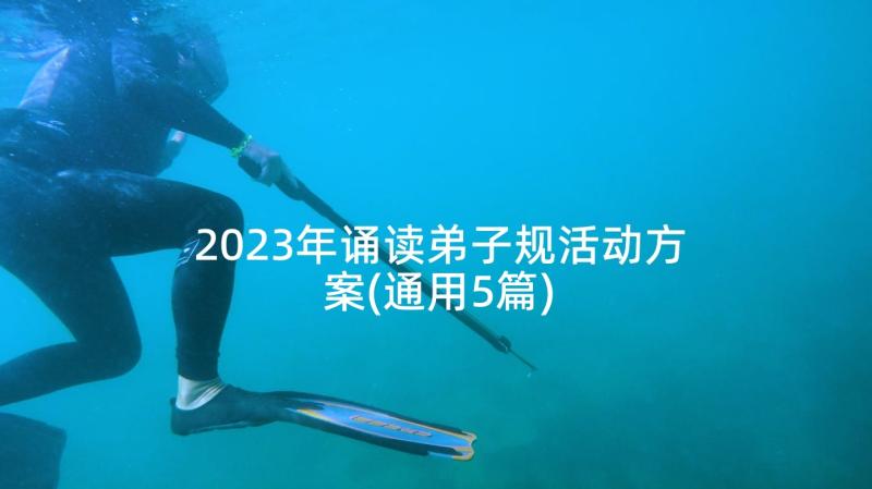 2023年诵读弟子规活动方案(通用5篇)