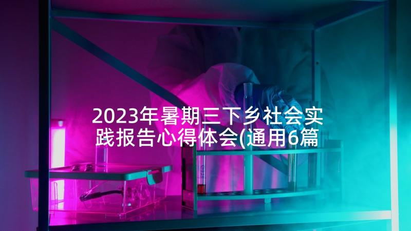 2023年暑期三下乡社会实践报告心得体会(通用6篇)