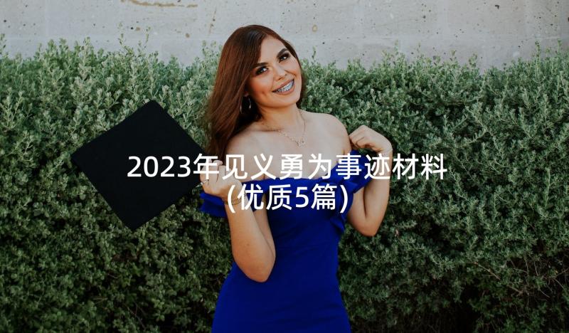 2023年见义勇为事迹材料(优质5篇)