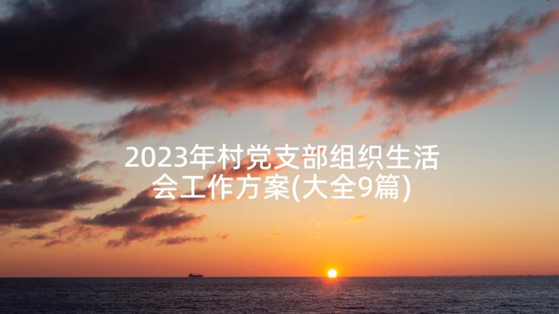 2023年村党支部组织生活会工作方案(大全9篇)