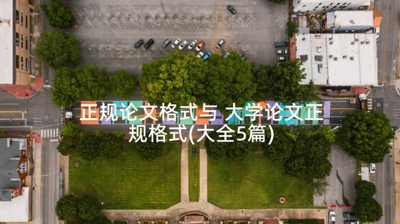 正规论文格式与 大学论文正规格式(大全5篇)