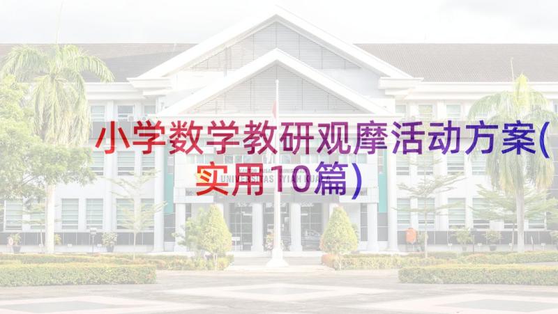 小学数学教研观摩活动方案(实用10篇)