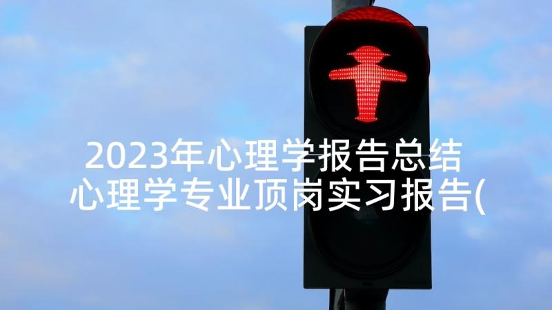 2023年心理学报告总结 心理学专业顶岗实习报告(精选5篇)