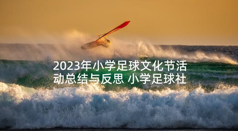 2023年小学足球文化节活动总结与反思 小学足球社团活动总结(大全5篇)