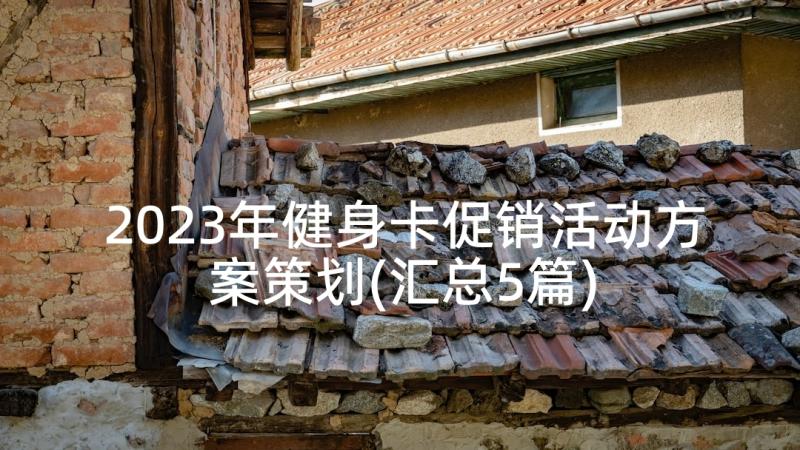 2023年健身卡促销活动方案策划(汇总5篇)