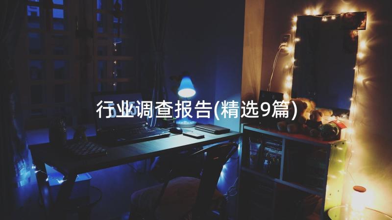 行业调查报告(精选9篇)