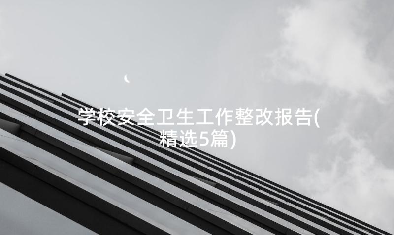 学校安全卫生工作整改报告(精选5篇)