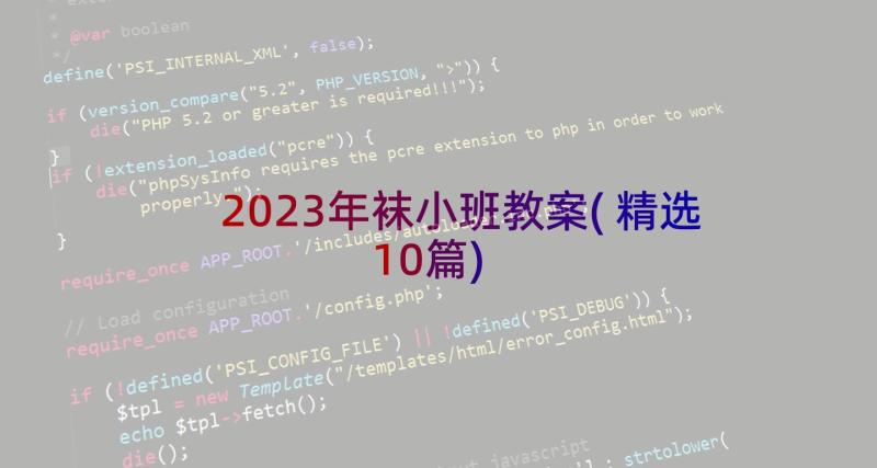 2023年袜小班教案(精选10篇)