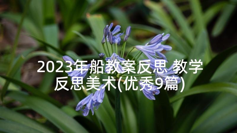 2023年船教案反思 教学反思美术(优秀9篇)