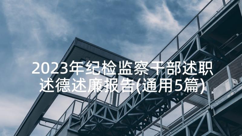 2023年纪检监察干部述职述德述廉报告(通用5篇)