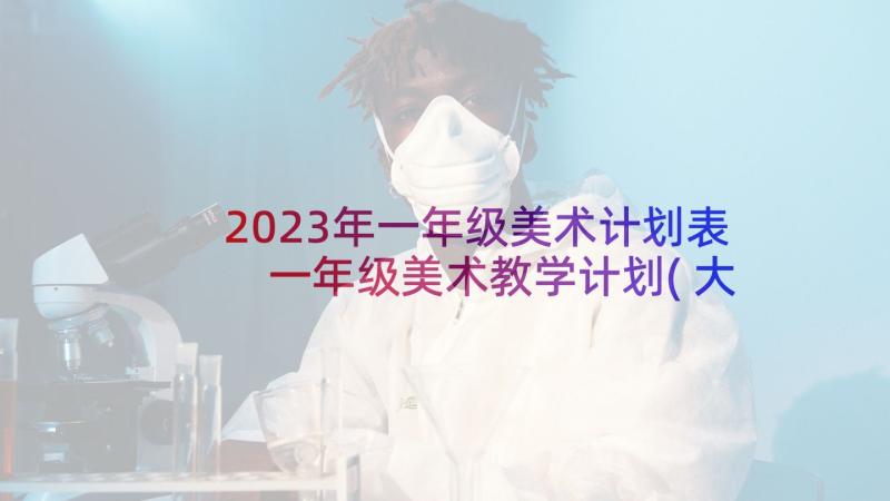 2023年一年级美术计划表 一年级美术教学计划(大全5篇)