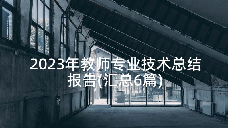 2023年教师专业技术总结报告(汇总6篇)