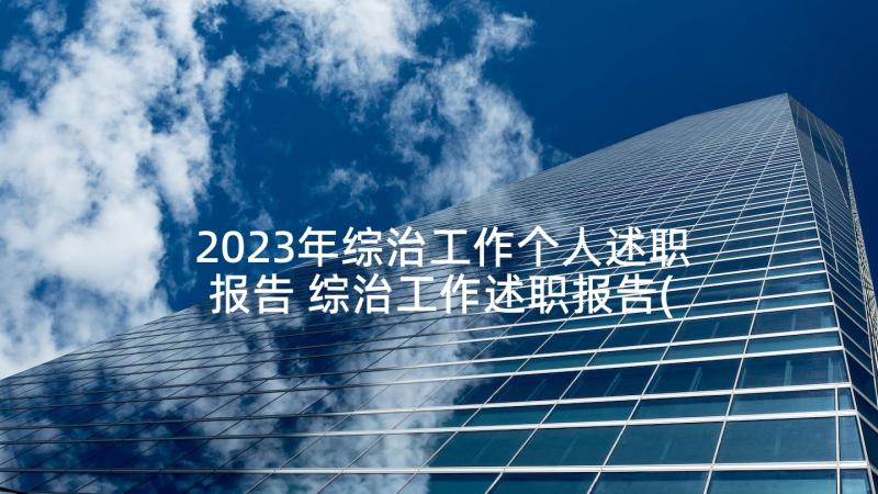 2023年综治工作个人述职报告 综治工作述职报告(模板10篇)