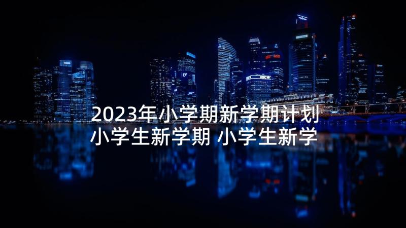 2023年小学期新学期计划小学生新学期 小学生新学期打算(优质9篇)