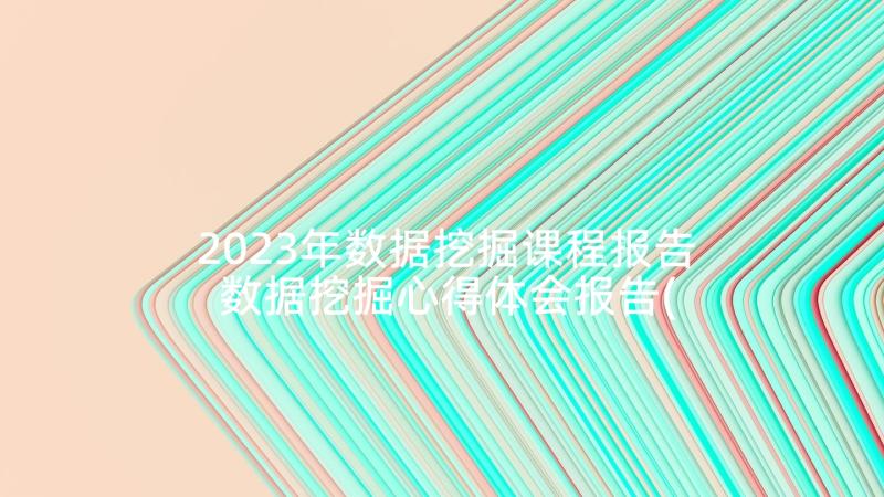 2023年数据挖掘课程报告 数据挖掘心得体会报告(大全5篇)