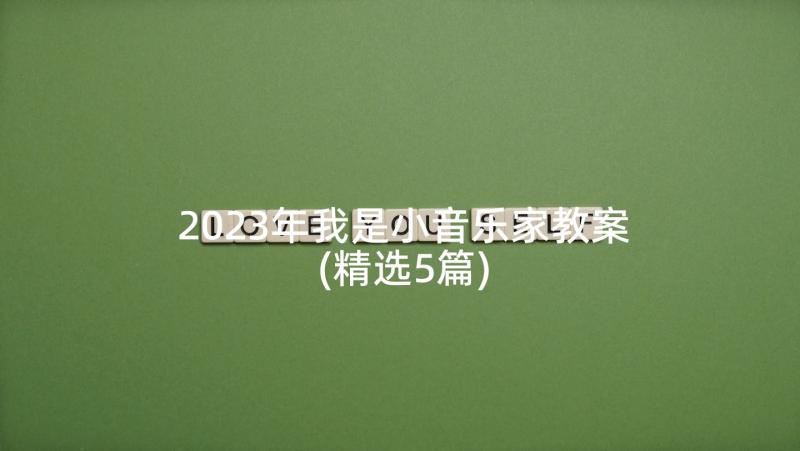 2023年我是小音乐家教案(精选5篇)