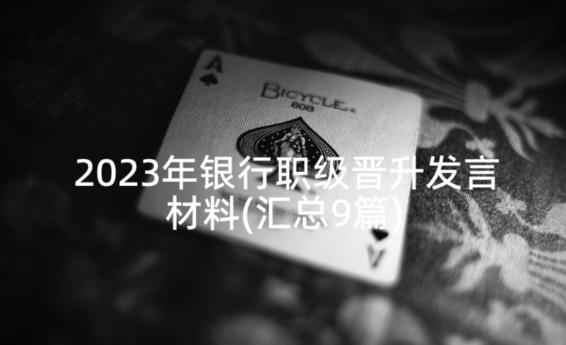 2023年银行职级晋升发言材料(汇总9篇)