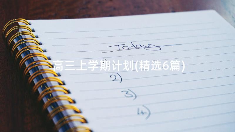 高三上学期计划(精选6篇)