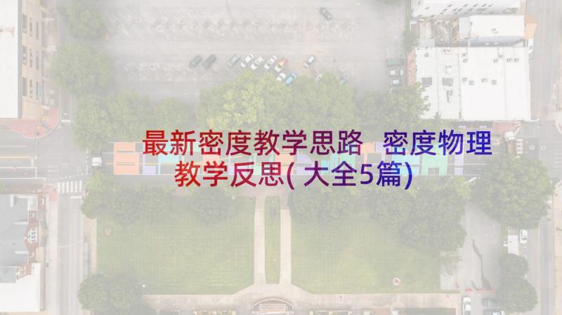 最新密度教学思路 密度物理教学反思(大全5篇)