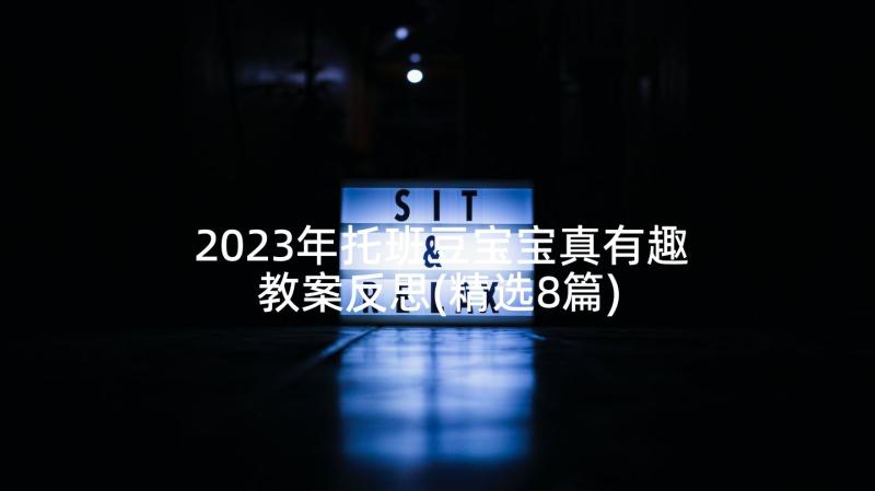 2023年托班豆宝宝真有趣教案反思(精选8篇)