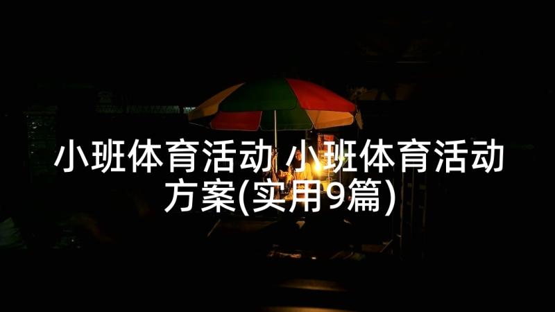 小班体育活动 小班体育活动方案(实用9篇)