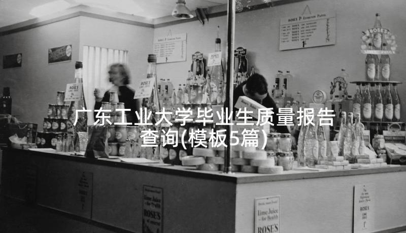 广东工业大学毕业生质量报告查询(模板5篇)