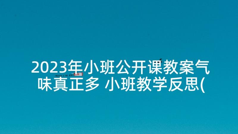 2023年小班公开课教案气味真正多 小班教学反思(通用9篇)