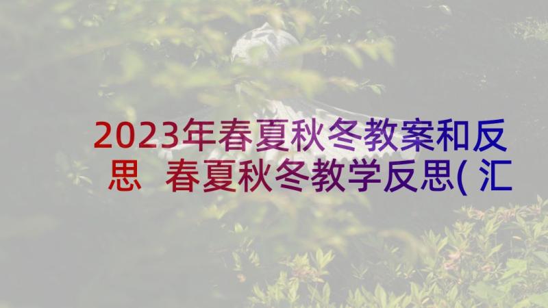 2023年春夏秋冬教案和反思 春夏秋冬教学反思(汇总5篇)