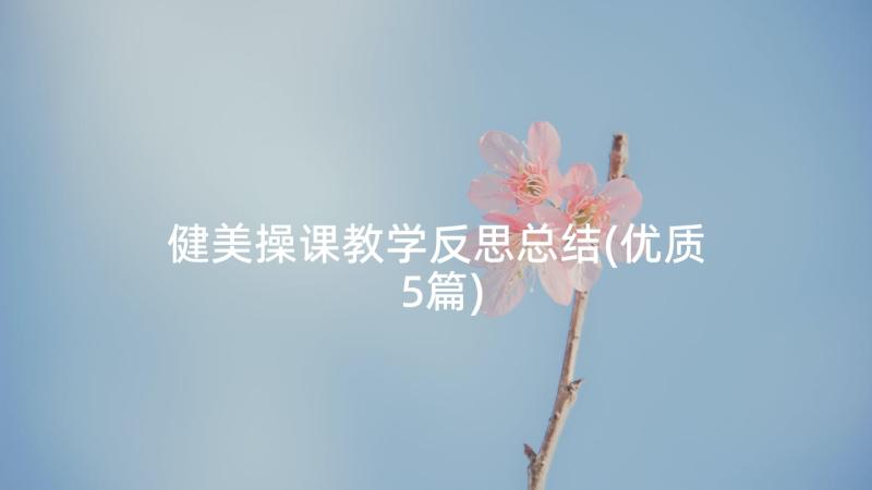 健美操课教学反思总结(优质5篇)