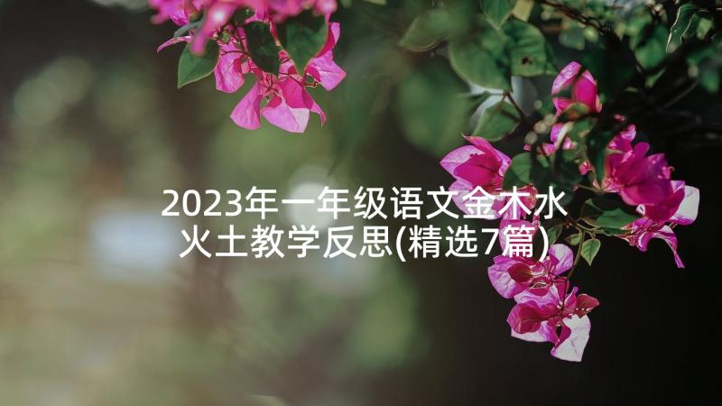 2023年一年级语文金木水火土教学反思(精选7篇)
