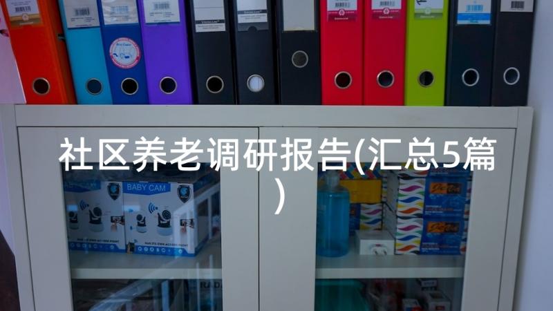 社区养老调研报告(汇总5篇)