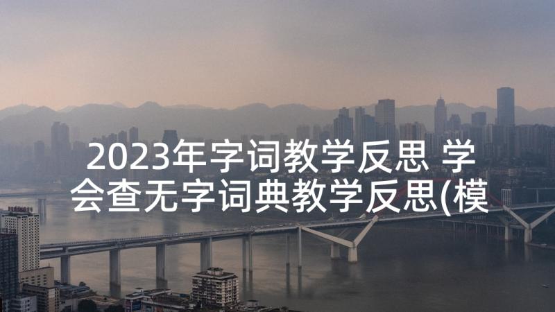 2023年字词教学反思 学会查无字词典教学反思(模板5篇)