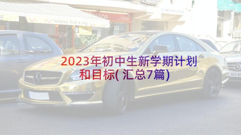 2023年初中生新学期计划和目标(汇总7篇)