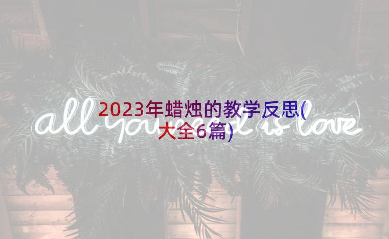 2023年蜡烛的教学反思(大全6篇)