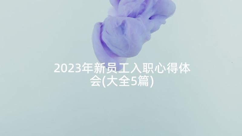 2023年新员工入职心得体会(大全5篇)