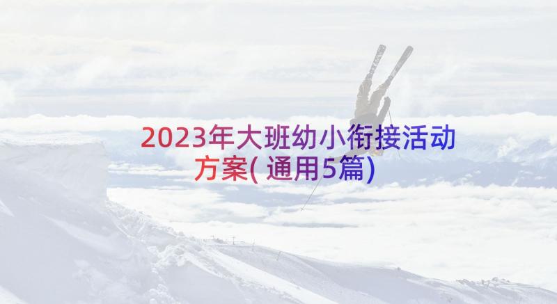 2023年大班幼小衔接活动方案(通用5篇)