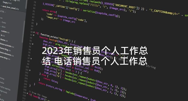 2023年销售员个人工作总结 电话销售员个人工作总结(精选5篇)