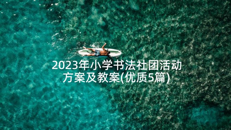 2023年小学书法社团活动方案及教案(优质5篇)