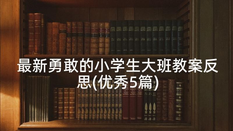 最新勇敢的小学生大班教案反思(优秀5篇)